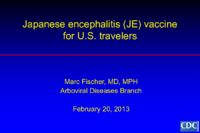 Japanese encephalitis JE vaccine for US travelers