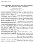 Factors Contributing to the Acute and Subchronic Adverse Respiratory Effects of Machining Fluid Aerosols in Guinea Pigs