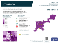 CO Congressional District 01 Stroke and Stroke Centers Map 118th Congress