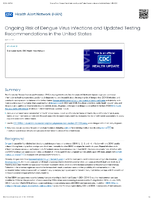 Ongoing Risk of Dengue Virus Infections and Updated Testing Recommendations in the United States MAR 18 2025