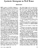 Synthetic detergents in well water