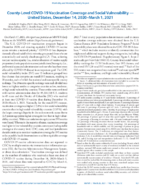 CountyLevel COVID19 Vaccination Coverage and Social Vulnerability  United States December 14 2020March 1 2021