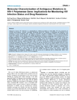 Molecular Characterization of Ambiguous Mutations in HIV1 Polymerase Gene Implications for Monitoring HIV Infection Status and Drug Resistance