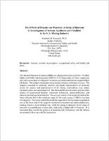 The Effects of Disaster on Workers A Study of Burnout in Investigators of Serious Accidents and Fatalities in the US Mining Industry
