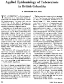 Applied epidemiology of tuberculosis in British Columbia