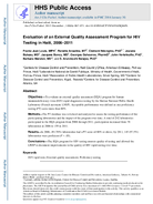 Evaluation of an External Quality Assessment Program for HIV Testing in Haiti 20062011