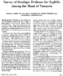 Survey of serologic evidence for syphilis among the Masai of Tanzania