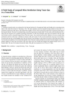 A Field Study of Longwall Mine Ventilation Using Tracer Gas in a Trona Mine 2019