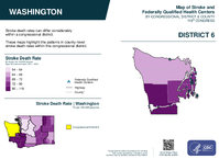 WA Congressional District 06 Stroke and Federally Qualified Health Centers Map 119th Congress