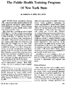 The public health training program of New York State