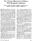 New viruses observed in children with respiratory diseases