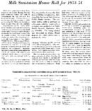 Milk sanitation honor roll for 195354