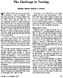 The Challenge To Nursing