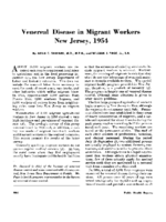 Venereal disease in migrant workers New Jersey 1954