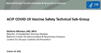 ACIP COVID19 Vaccine Safety Technical SubGroup