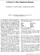 A protocol for minor respiratory illnesses An evaluation of its use by nurses in a prepaid group practice