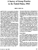 A survey of group practice in the United States 1965