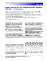Genetic analysis of H3N2 influenza A viruses isolated in 20062007 in Nairobi Kenya