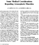 Some Medical Considerations Regarding Atmospheric Fluorides