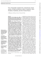 Use of Narrative Analysis for Comparisons of the Causes of Fatal Accidents in Three Countries New Zealand Australia and the United States