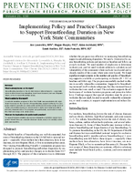 Implementing Policy and Practice Changes to Support Breastfeeding Duration in New York State Communities