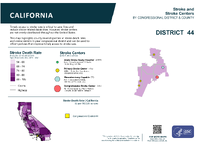 CA Congressional District 44 Stroke and Stroke Centers Map 118th Congress