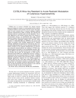 C57BL6 Mice Are Resistant to Acute Restraint Modulation of Cutaneous Hypersensitivity