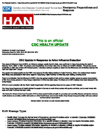 CDC Update in Response to Avian Influenza Detection