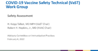 COVID19 Vaccine Safety Technical VaST Work Group safety assessment