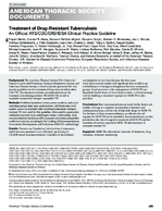 Treatment of drugresistant tuberculosis An official ATSCDCERSIDSA clinical practice guideline