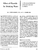 Effect of fluoride in drinking water on the osseous development of the hand and wrist in children