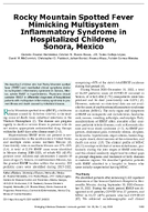 Rocky Mountain Spotted Fever Mimicking Multisystem Inflammatory Syndrome in Hospitalized Children Sonora Mexico