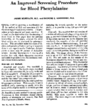 An Improved Screening Procedure For Blood Phenylalanine