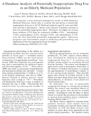 A Database Analysis of Potentially Inappropriate Drug Use in an Elderly Medicaid Population