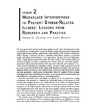 Workplace Interventions to Prevent StressRelated Illness Lessons from Research and Practice