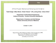 A Pilot Project Mechanical Damping and the Spine 2013