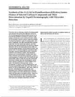 Synthesis of the O23 45 6Pentafluorobenzylhydroxylamine Oximes of Selected Carbonyl Compounds and Their Determination by Liquid Chromatography with Ultraviolet Detection