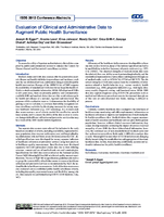 Evaluation of Clinical and Administrative Data to Augment Public Health Surveillance
