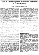 Effect of task reassignment on physician productivity in a hospital clinic