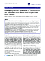 Developing the next generation of dissemination and implementation researchers insights from initial trainees