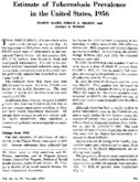 Estimate of tuberculosis prevalence in the United States 1956