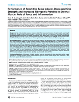 Performance of Repetitive Tasks Induces Decreased Grip Strength and Increased Fibrogenic Proteins in Skeletal Muscle Role of Force and Inflammation