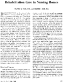 Rehabilitation care in nursing homes