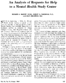 An Analysis Of Requests For Help To A Mental Health Study Center