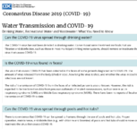 Water Transmission and COVID19 Drinking Water Recreational Water and Wastewater What You Need to Know March 10 2020
