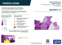PA Congressional District 13 Stroke and Stroke Centers Map 119th Congress