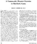 A community disaster exercixe in Hartford Conn