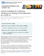 Interim Guidelines for Collecting Handling and Testing Clinical Specimens for COVID19 Interim Guidelines for Collecting Handling and Testing Clinical Specimens from Persons for Coronavirus Disease 2019  11052020