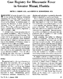 Case Registry For Rheumatic Fever In Greater Miami Florida