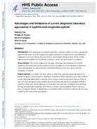 Advantages and limitations of current diagnostic laboratory approaches in syphilis and congenital syphilis